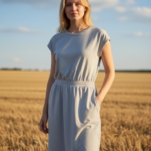 Lou & Grey Dresses & Skirts - Lou & Grey Light Gray Midi Dress